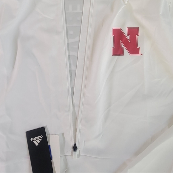Adidas Nebraska Cornhuskers Mens XL Jacket Red White Football GameMode New - Picture 5 of 10